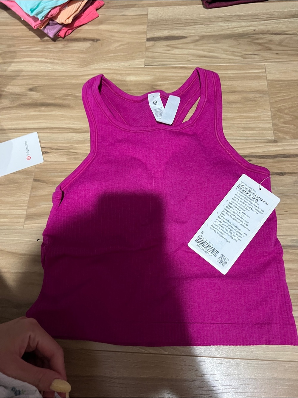 lululemon athletica Cropped Racerback Tank in Ripened Raspberry - Picture 4 of 5